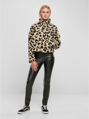 Дамско пухкав суичър цветен десен Urban Classics Ladies Troyer