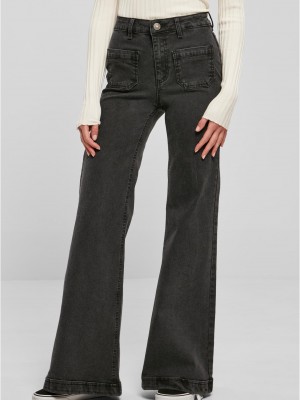 Дамски дънки с висока талия в черен цвят Urban Classics Denim Pants