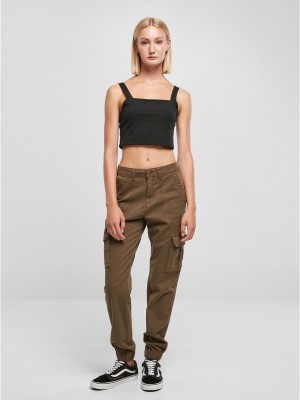 Дамски панталон в цвят маслина Urban Classics Ladies Pants