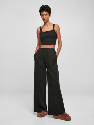 Дамски широк панталон в черен цвят Urban Classics