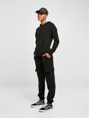 Дамски суичър с качулка в черен цвят Urban Classics Ladies Velvet Hoody