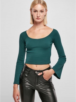 Дамска къса блуза в цвят тюркоаз Urban Classics Дамска къса блуза в цвят тюркоаз Urban Classics