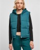 Дамска грейка с качулка в цвят тюркоаз Urban Classics Puffer Vest, Urban Classics, Якета - Complex.bg