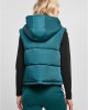 Дамска грейка с качулка в цвят тюркоаз Urban Classics Puffer Vest, Urban Classics, Якета - Complex.bg