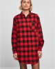 Дамска карирана риза тип рокля Urban Classics Shirt Dress black/red XXL, Urban Classics, Рокли - Complex.bg