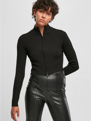 Дамска къса плетена жилетка в черен цвят Urban Classics