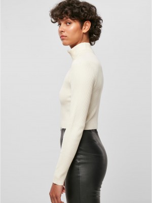 Дамска къса плетена жилетка в цвят екрю Urban Classics