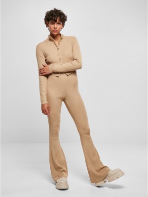 Дамска къса плетена жилетка в бежов цвят Urban Classics