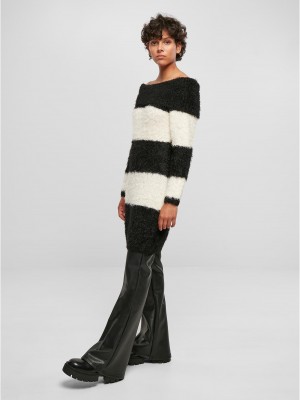 Дамска пухкава рокля в чернo и бялo Urban Classics