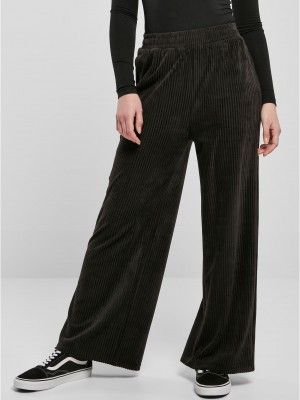 Дамски панталон с широки крачоли в черен цвят Urban Classics Ladies Straight Pants 