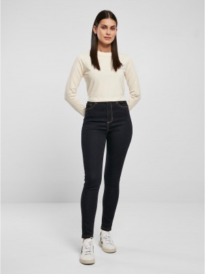Дамски дънки в тъмносин цвят Urban Classics High Waist Skinny Jeans