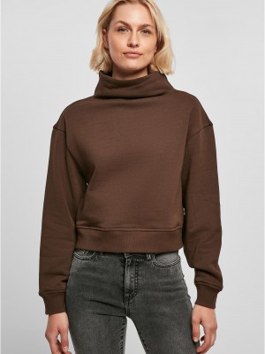 Дамски суичър с висока яка в кафяв цвят Urban Classics 