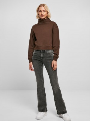 Дамски суичър с висока яка в кафяв цвят Urban Classics 