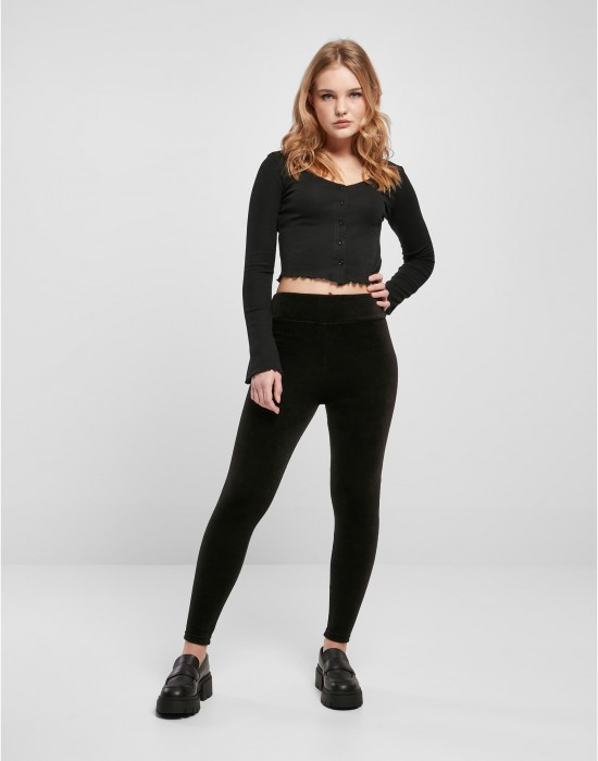 Купи Дамски клин в черен цвят Urban Classics High Waist Velvet Leggings, Urban Classics, Клинове онлайн - Complex.bg Дамски клин в черен цвят Urban Classics High Waist Velvet Leggings, Urban Classics, Клинове - Complex.bg
