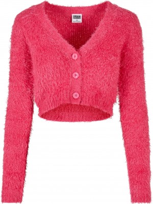 Дамска къса пухкава жилетка в розов цвят Urban Classics