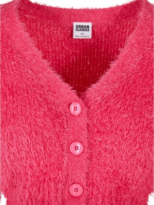 Дамска къса пухкава жилетка в розов цвят Urban Classics