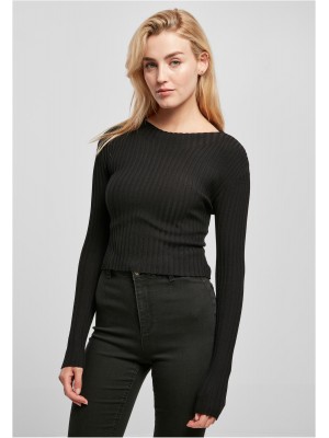 Дамска  плетена блуза в черен цвят Urban Classics Ladies Twisted Back Дамска  плетена блуза в черен цвят Urban Classics Ladies Twisted Back