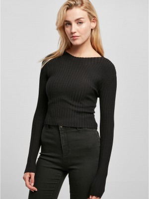 Дамска  плетена блуза в черен цвят Urban Classics Ladies Twisted Back Дамска  плетена блуза в черен цвят Urban Classics Ladies Twisted Back