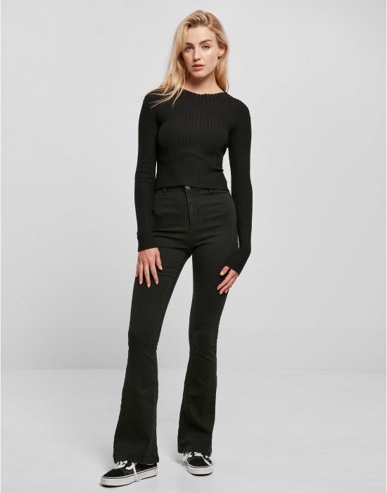 Дамска  плетена блуза в черен цвят Urban Classics Ladies Twisted Back, Urban Classics, Блузи - Complex.bg