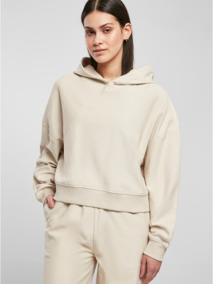 Дамски къс суичър с качулка в цвят екрю Urban Classics Hoody