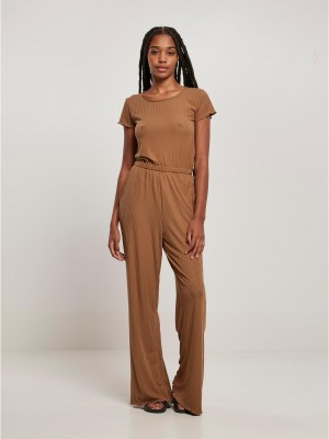 Дамски гащеризон в кафяв цвят Urban Classics Ladies Jumpsuit