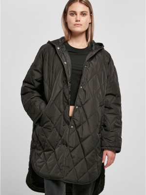 Дамско дълго яке с качулка в черен цвят Urban Classics Hooded Coat Дамско дълго яке с качулка в черен цвят Urban Classics Hooded Coat