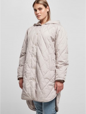 Дамско дълго яке с качулка в светлосив цвят Urban Classics Hooded Coat Дамско дълго яке с качулка в светлосив цвят Urban Classics Hooded Coat