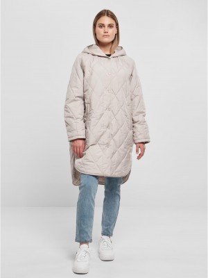 Дамско дълго яке с качулка в светлосив цвят Urban Classics Hooded Coat Дамско дълго яке с качулка в светлосив цвят Urban Classics Hooded Coat
