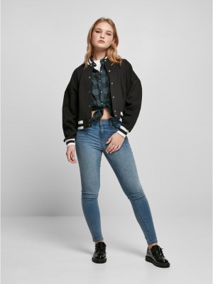 Дамско колежанско яке в черен цвят Urban Classics College Jacket Дамско колежанско яке в черен цвят Urban Classics College Jacket