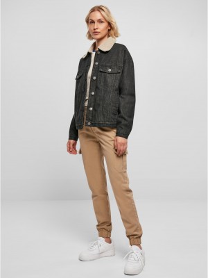 Дамско дънково яке с пухкава яка в черно Ladies Denim Jacket Дамско дънково яке с пухкава яка в черно Ladies Denim Jacket