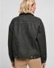 Дамско дънково яке с пухкава яка в черно Ladies Denim Jacket, Urban Classics, Якета - Complex.bg