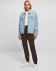 Дамско дънково яке с пухкава яка в светлосиньо Ladies Denim Jacket, Urban Classics, Якета - Complex.bg