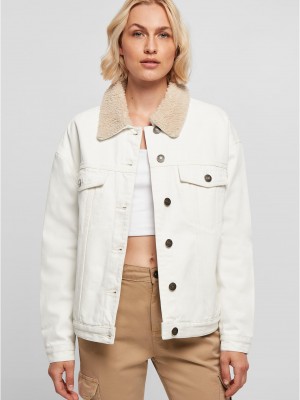 Дамско дънково яке с пухкава яка в бяло Ladies Denim Jacket Дамско дънково яке с пухкава яка в бяло Ladies Denim Jacket