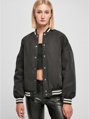 Дамско колежанско яке в черен цвят Urban Classics Ladies College Jacket Дамско колежанско яке в черен цвят Urban Classics Ladies College Jacket