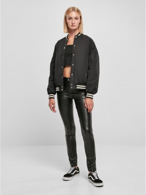 Дамско колежанско яке в черен цвят Urban Classics Ladies College Jacket Дамско колежанско яке в черен цвят Urban Classics Ladies College Jacket