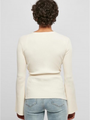 Дамска плетена жилетка в цвят екрю Urban Classics Wrapped Cardigan