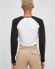 Дамска къса блуза с дълъг ръкав в бяло и черно Urban Classics white/black, Urban Classics, Блузи - Complex.bg