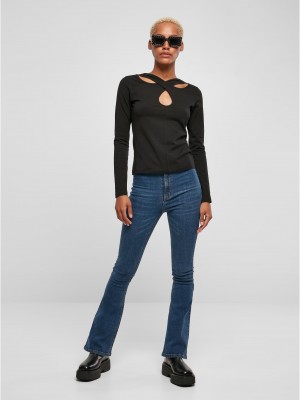 Дамска блуза в черен цвят Urban Classics Crossed Cut Out Дамска блуза в черен цвят Urban Classics Crossed Cut Out
