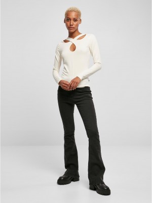 Дамска блуза в цвят екрю Urban Classics Crossed Cut Out Дамска блуза в цвят екрю Urban Classics Crossed Cut Out