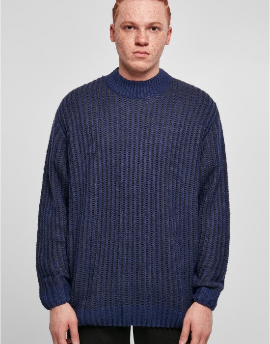 Мъжки плетен пуловер в тъмносин цвят Urban Classics Two Tone Sweater, Urban Classics, Блузи - Complex.bg