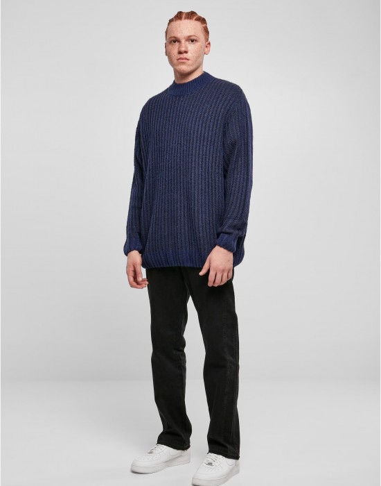 Мъжки плетен пуловер в тъмносин цвят Urban Classics Two Tone Sweater, Urban Classics, Блузи - Complex.bg