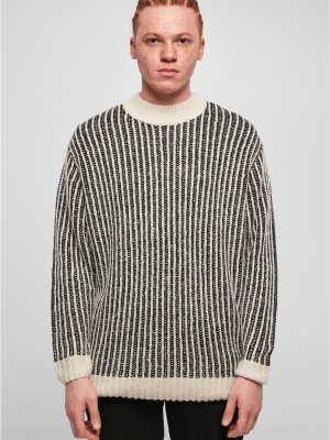 Мъжки плетен пуловер в черно и бяло Urban Classics Two Tone Sweater Мъжки плетен пуловер в черно и бяло Urban Classics Two Tone Sweater