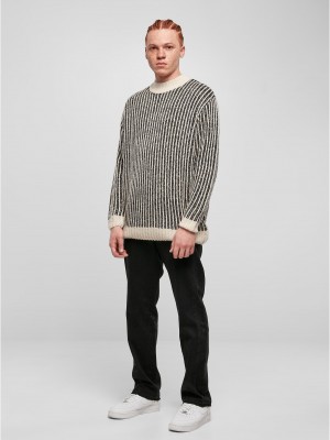 Мъжки плетен пуловер в черно и бяло Urban Classics Two Tone Sweater Мъжки плетен пуловер в черно и бяло Urban Classics Two Tone Sweater