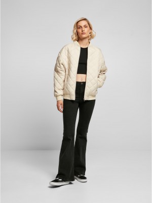 Дамско яке тип бомбър в цвят екрю Urban Classics Diamond Quilted Jacket Дамско яке тип бомбър в цвят екрю Urban Classics Diamond Quilted Jacket