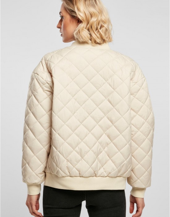 Дамско яке тип бомбър в цвят екрю Urban Classics Diamond Quilted Jacket, Urban Classics, Якета - Complex.bg