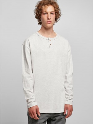 Мъжка блуза с дълги ръкави в светлосив цвят Urban Classics Henley Мъжка блуза с дълги ръкави в светлосив цвят Urban Classics Henley