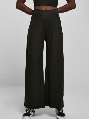 Дамски широк панталон в черен цвят Urban Classics Jersey