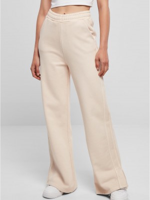 Дамски спортен панталон с широки крачоли в цвят пудра Urban Classics Terry Pants