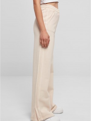 Дамски спортен панталон с широки крачоли в цвят пудра Urban Classics Terry Pants