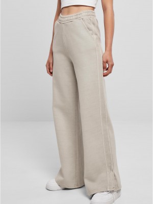 Дамски спортен панталон с широки крачоли в светлосив цвят Urban Classics Terry Pants